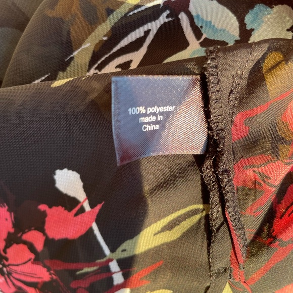 Lane Bryant Women’s Black Multicolor Floral Sheer High Low Blouse Sz 2X - Picture 8 of 11